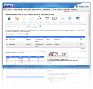 DTV recherche d'appel d'offre